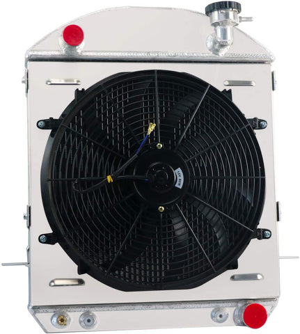ALLOYWORKS 3 Row All Aluminum Radiator+Shroud Fan For 1917-1927 Ford Model T Bucket Chevy Engine