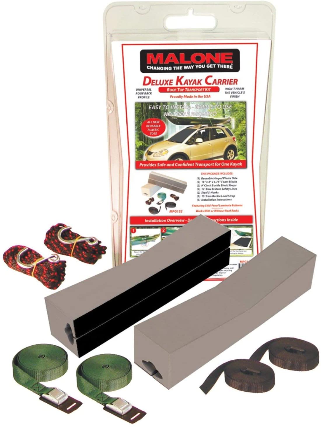 Malone Deluxe Kayak Foam Block Kit in Mesh Bag