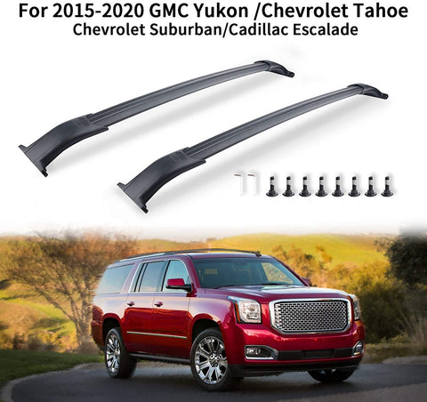 MONOKING Roof Rack Crossbars Compatible with 2015-2020 GMC Yukon/Chevrolet Tahoe/Chevy Suburban/Cadillac Escalade with Side Rails, Durable Aluminum Alloy Cargo Racks Max Load 200 LBS