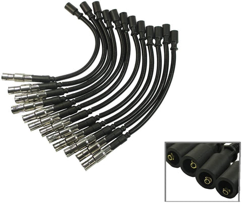 Spark Plug Ignition Wire Set for Mercedes Benz C-Class E-Class ML SLK 320 350 - Pack of 12