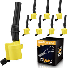 DWVO Ignition Coils Pack Compatible with Ford F150 F250 F350 Crown Victoria E150 E250 E350 Lincoln Mercury Mustang 4.6L 5.4L V8 Yellow - Set of 8