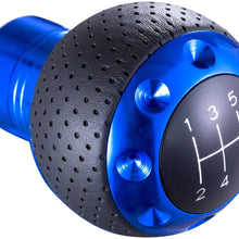 Arenbel 5 Speed Gear Stick Head Leather Shifting Shift Knob Lever Shifter Handle fit Most Manual Cars, (Yellow)