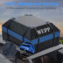 WUPP Car Rooftop Cargo Carrier Bag, Expandable 15 to 19 Cubic Feet Waterproof Roof Rack Bag with Anti-Slip Mat, 600D PVC Heavy Duty Soft Roof Luggage Bag for All Vehicle with/Without Rack