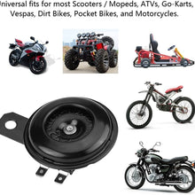 12V 1.5A 105db Motorcycle Horn, Universal Motorcycle Waterproof Electric Horn Round Loud Speaker for Scooter Moped Dirt Bike Pack of 1