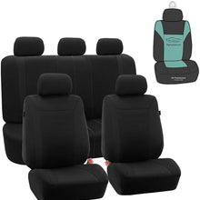 FH Group FB054102 Cosmopolitan Flat Cloth Pair Set Car Seat Covers, Airbag Compatible, Red/Black Color w. Gift -Fit Most Car, Truck, SUV, or Van