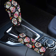 FKELYI Blue Butterfly Print Car Gear Shift Cover Cover,Anti-Slip Handbrake Cover+Gear Shift Knob Cover Set for Sedan Interior Protection,2PCS