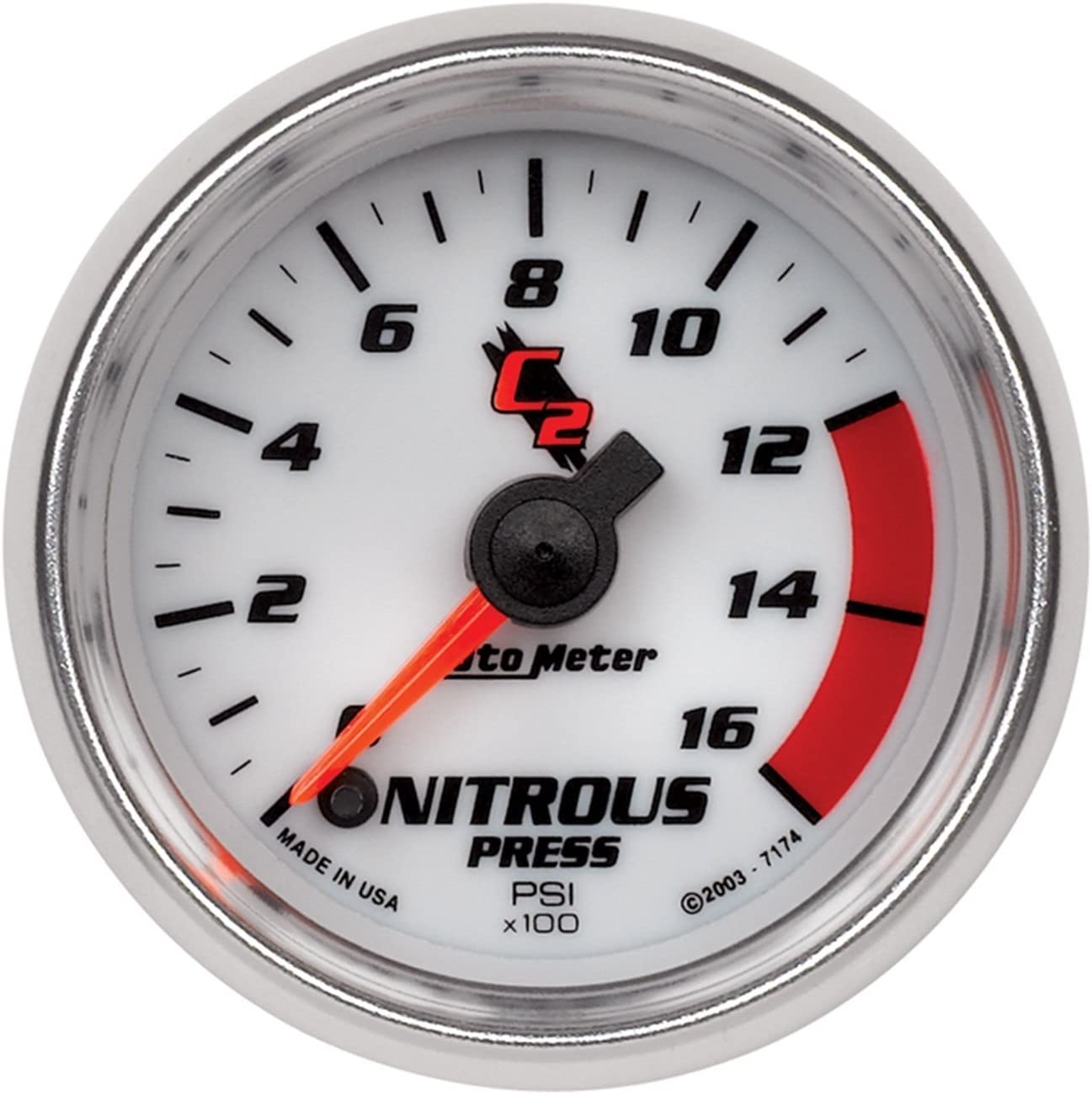 Auto Meter 7174 C2 Full Sweep Electric Nitrous Pressure Gauge