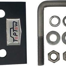 TOPTOW 64707 Trailer Hitch Tightener Anti Rattle Clamp for 1.25 Inch and 2 Inch Receiver Hitches, Black Aluminum Stabilizer Plate, 2 Packs