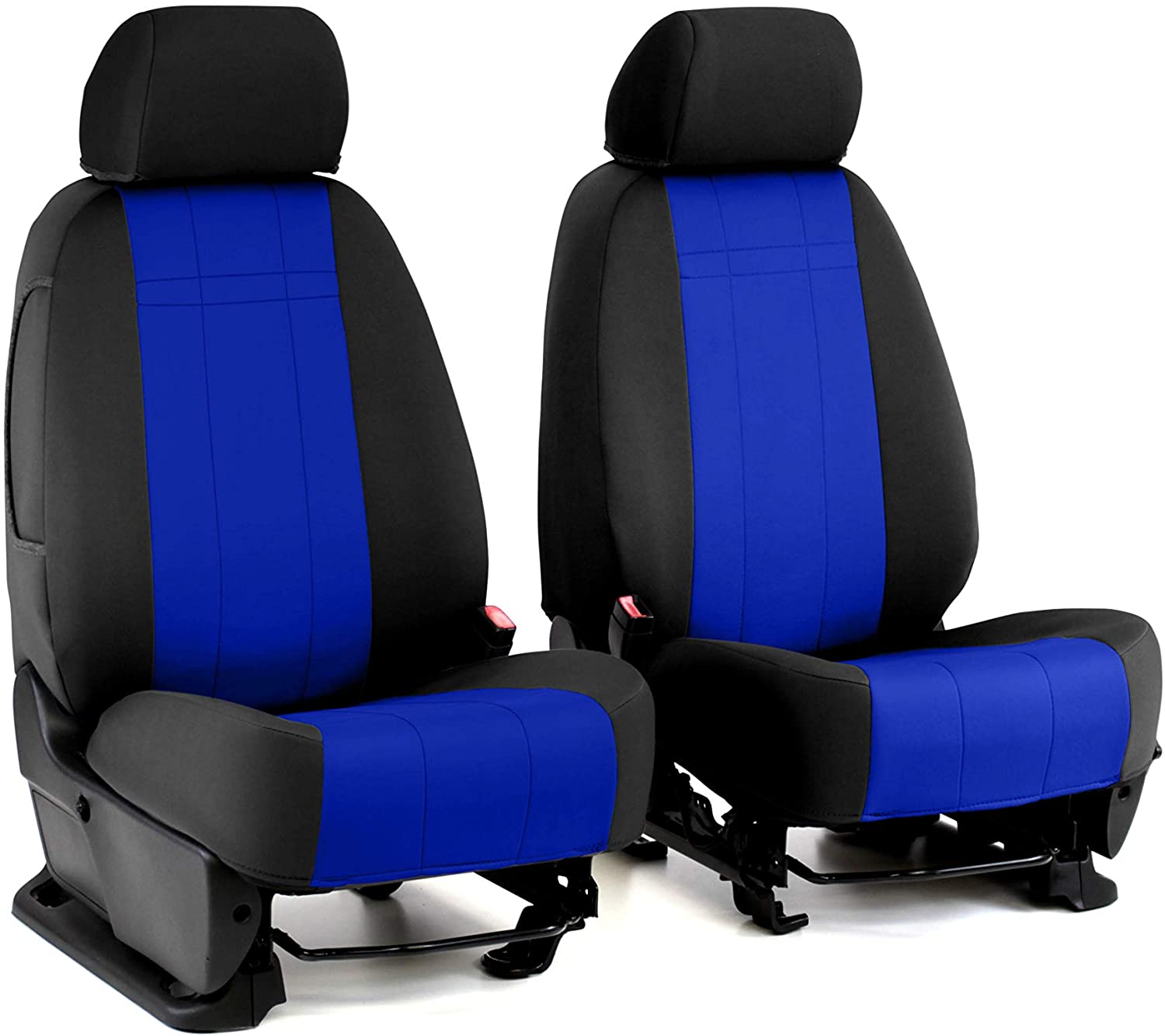 Front Seats: ShearComfort Custom Neoprene-Style Seat Covers for Toyota Corolla (2020-2020) in Solid Charcoal for Buckets w/Adjustable Headrests (LE Model)