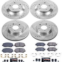 Power Stop K6965 Front & Rear Brake Kit with Drilled/Slotted Brake Rotors and Z23 Evolution Ceramic Brake Pads