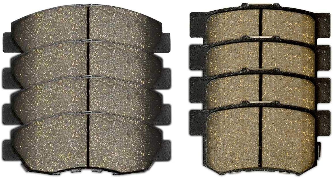 AutoShack SMK465A-537 Front and Rear Semi Metallic Brake Pads 2 Pieces Fits Driver and Passenger Side