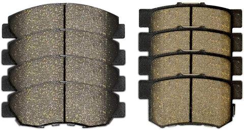AutoShack SMK465A-537 Front and Rear Semi Metallic Brake Pads 2 Pieces Fits Driver and Passenger Side