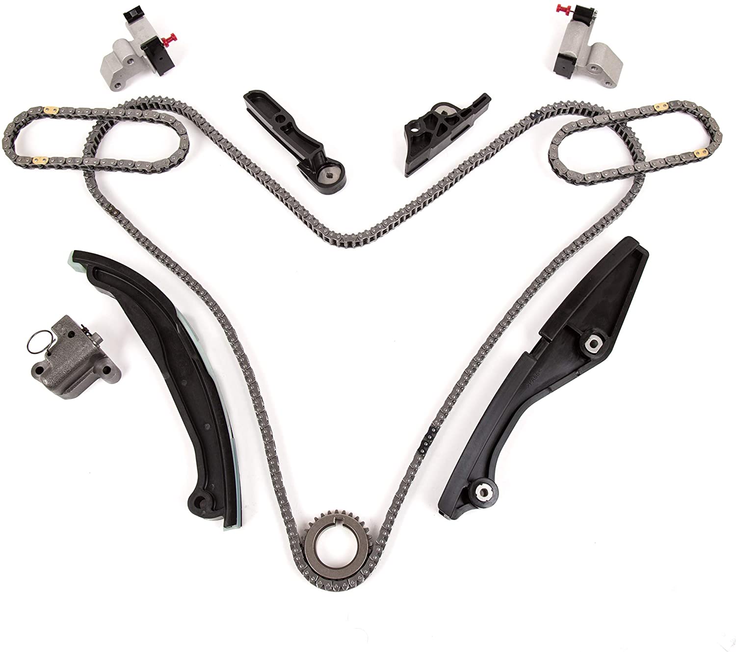 Evergreen TK20635 Timing Chain Kit Compatible With 11-13 Lincoln MKS MKT Eco Boost Ford Flex Fusion 3.5L 3.7L