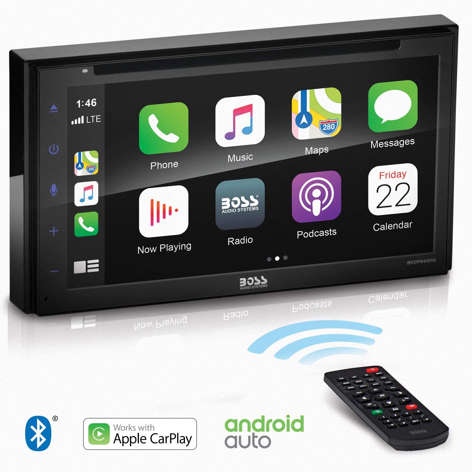 BOSS Audio Systems 612UA Multimedia Car Stereo - Single Din, No CD DVD Player, MP3, USB Port, AUX Input, AM/FM Radio Receiver Without 6 x 9 Inch Car Speaker