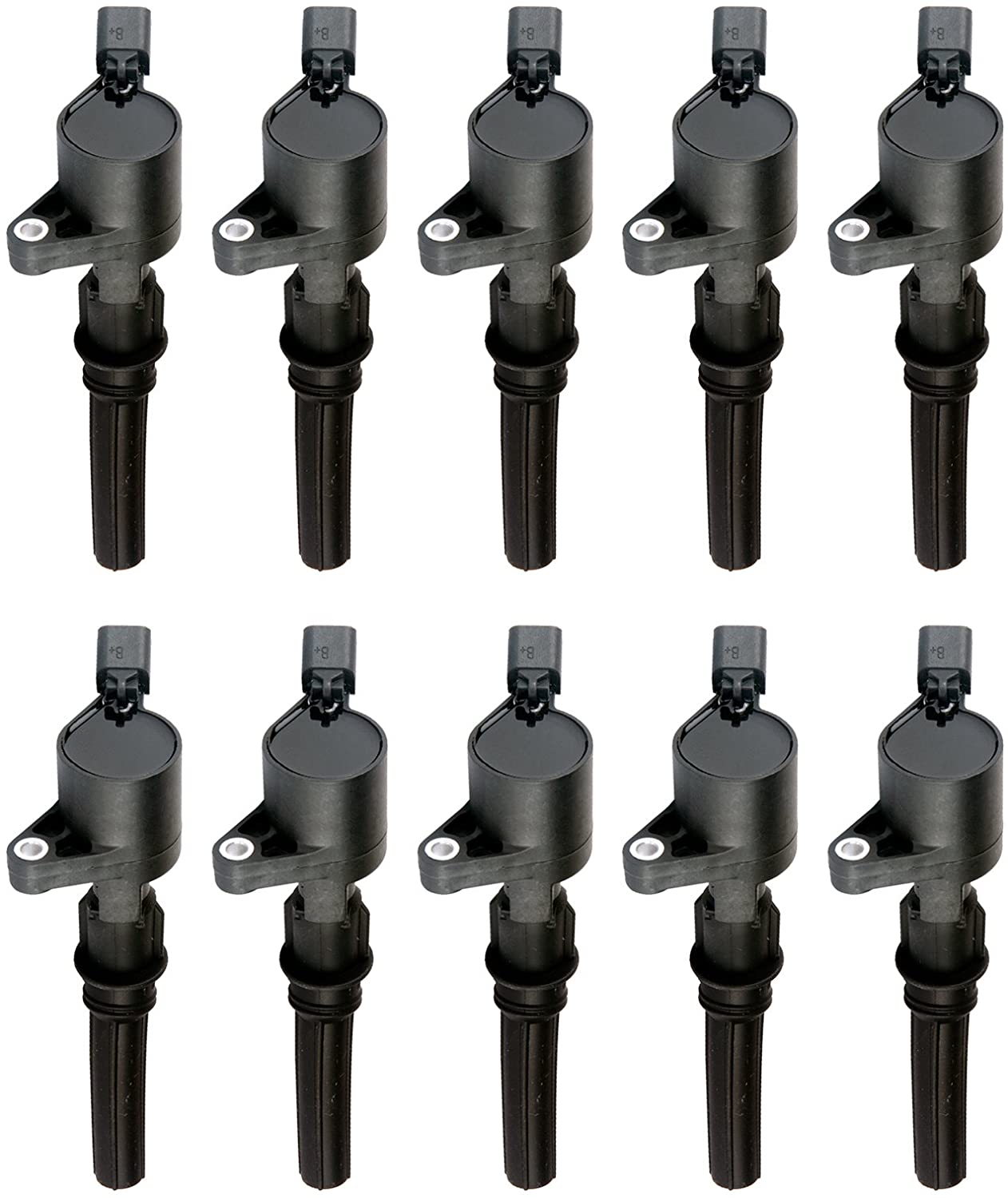 Ignition Coils Compatible with Ford Super Duty E-350 E-450 F-350 F-450 F-550 Econoline Excursion 6.8L V10 Lincoln Mercury F7TU-12A366AB 1L2U12029AA I2LU-12A388-AA C1417 DG473 DG481 DG491 Set of 10