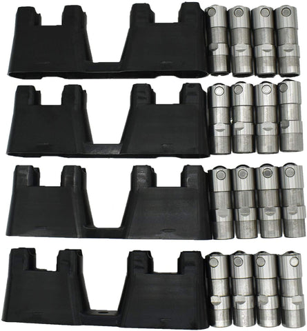 Hydraulic Roller Lifting Lifter and Guide Tray for 4.8 5.3 5.7 6.0 Chevy Silverado Tahoe GMC Sierra Yukon Fit LS7 LS1 LS2 LS3 LS6 LQ4 LQ9 LY5 LY6 LM7 LSX Engine Replace 12499225 12595365 HL124
