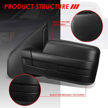 Left Driver Side Black Textured Manual Adjustment Folding Rear View Towing Mirror Replacement for Ford F-150 04-14