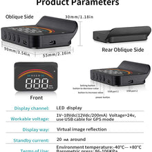 3.5” Upgrade HUD OBD2 GPS Speedometer Odometer Compass Mileage Diagnostic Cleaner Display Altitude Flux Data Clock Alarm Overspeed Temperature Pressure Turbine 2 Systems Compatible for All Vehicles