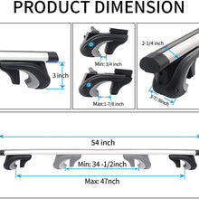 MONOKING 54 inches Cargo Racks, 2-Piece Universal Cross Rail Roof Rack, with 2 Extra Rubber Strips, Crossbars Existing Raised Side Rail with a Gap