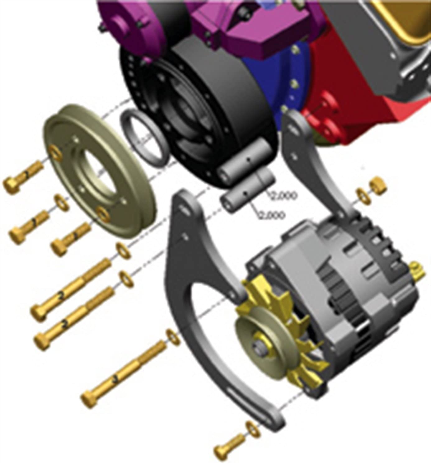 Powermaster 895 Low Mount Alternator Bracket