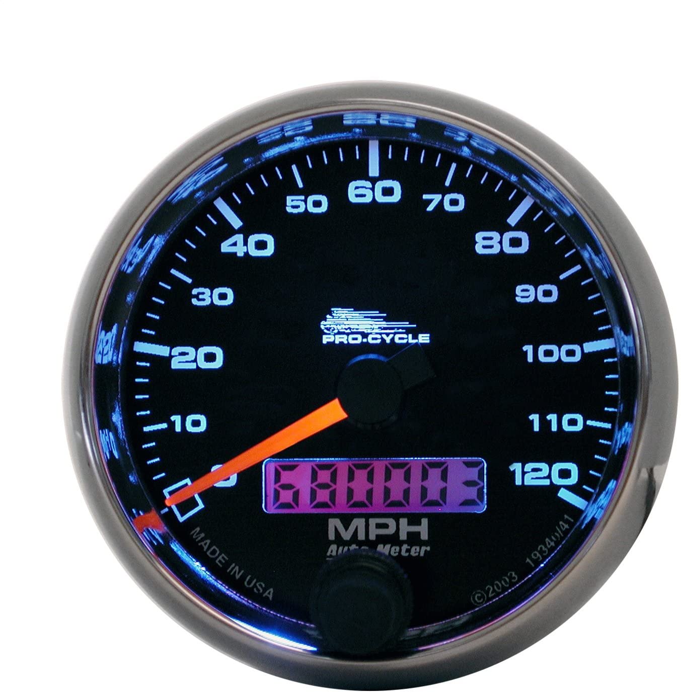 AUTO METER 19340 Gauge Speedometer (Pro-Cycle Gauge, Speedo, 2 5/8