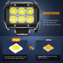 Nilight Led Pods 2PCS 18W 1260LM Spot Led Off Road Lights Super Bright Driving Fog Light Boat Lights Driving Lights Led Work Light SUV Jeep Lamp, 2 Years Warranty