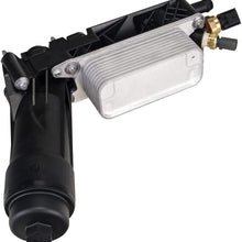 Engine Oil Cooler Filter Housing Adapter w/Sensors 3.6L 3.2L Compatible with 2011 2012 2013 Chrysler 200, 300, Town & Country, Dodge, Jeep Grand and More OE#5184294AE