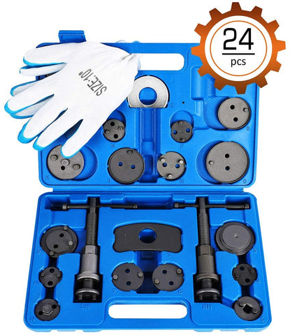 Orion Motor Tech 24pcs Heavy Duty Disc Brake Piston Caliper Compressor Rewind Tool Set and Wind Back Tool Kit for Brake Pad Replacement Reset, Fits Most American, European, Japanese Autos