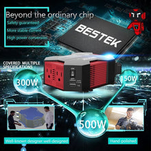 BESTEK 400W/500W DC 12V 110V Inverter with 4 USB Charging Ports, Power Converter with 2 AC Outlets Battery Clip Charger, Car Adapter (Upgrade Version)