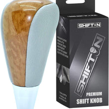 SHIFTIN Leather Wood Gear Shift Knob for Toyota Avalon Yaris 4Runner Land Cruiser Sienna Camry Solara Tacoma and Lexus ES300 ES330 GS300 GS400 GS430 (Tan Beige Leather)