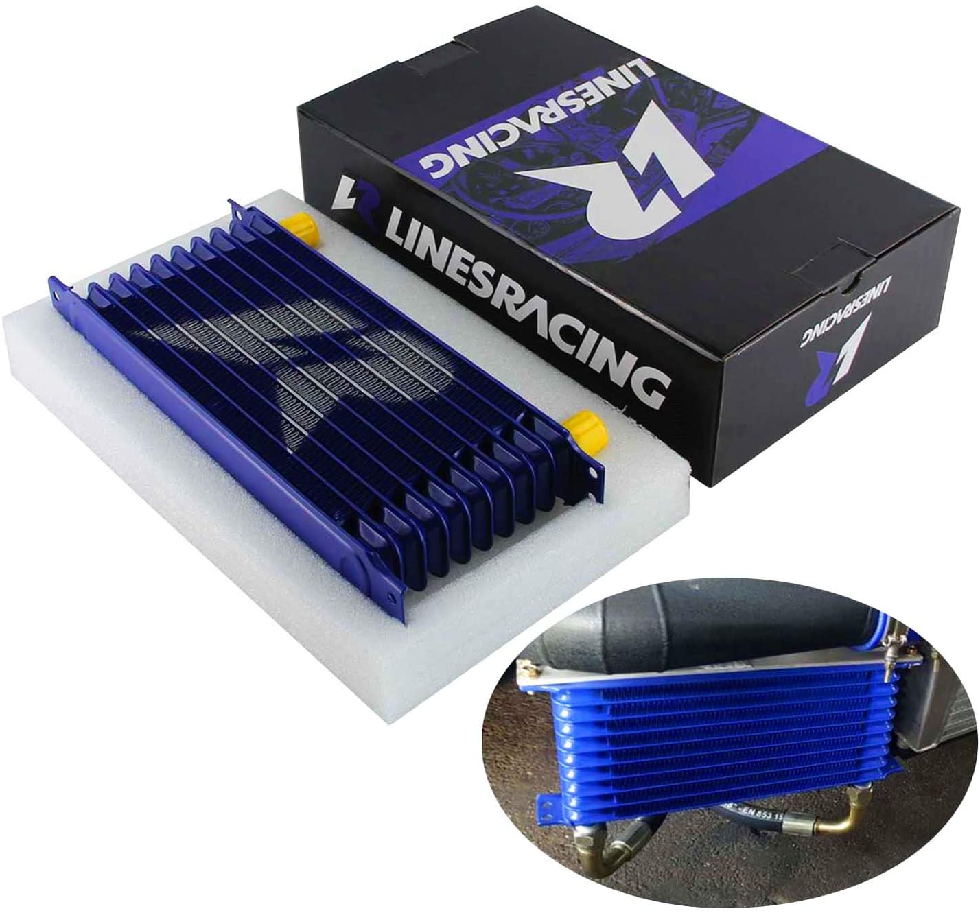 Universal 13 Row An-10An Universal Engine Transmission Oil Cooler British Silver(13Row, Silver)