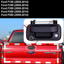 HD Trunk Handle Vehicle Camera Waterproof Tailgate car Rear View Back up Reverse Camera Parking for Ford F150 F250 F350 F450 F550 2008-2014j Night Vision