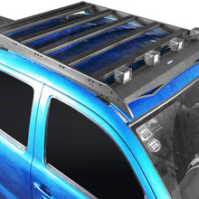 RODEO TRAIL Top Roof Rack Cargo Carrier Compatible with Toyota Tacoma 2/3 Gen 2005-2021 - Textured Steel Roof Rack w/ 4X LED Spotlights