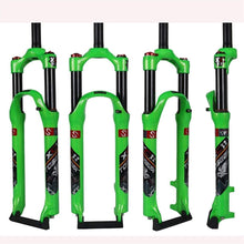 YYT Bicycle Fork Cycling Bike Front Air Fork,Bicycle Suspension Fork,Straight Tube Double Shoulder Control,Aluminum Alloy Gas Shock Absorber,120mmTravel Disc Brake