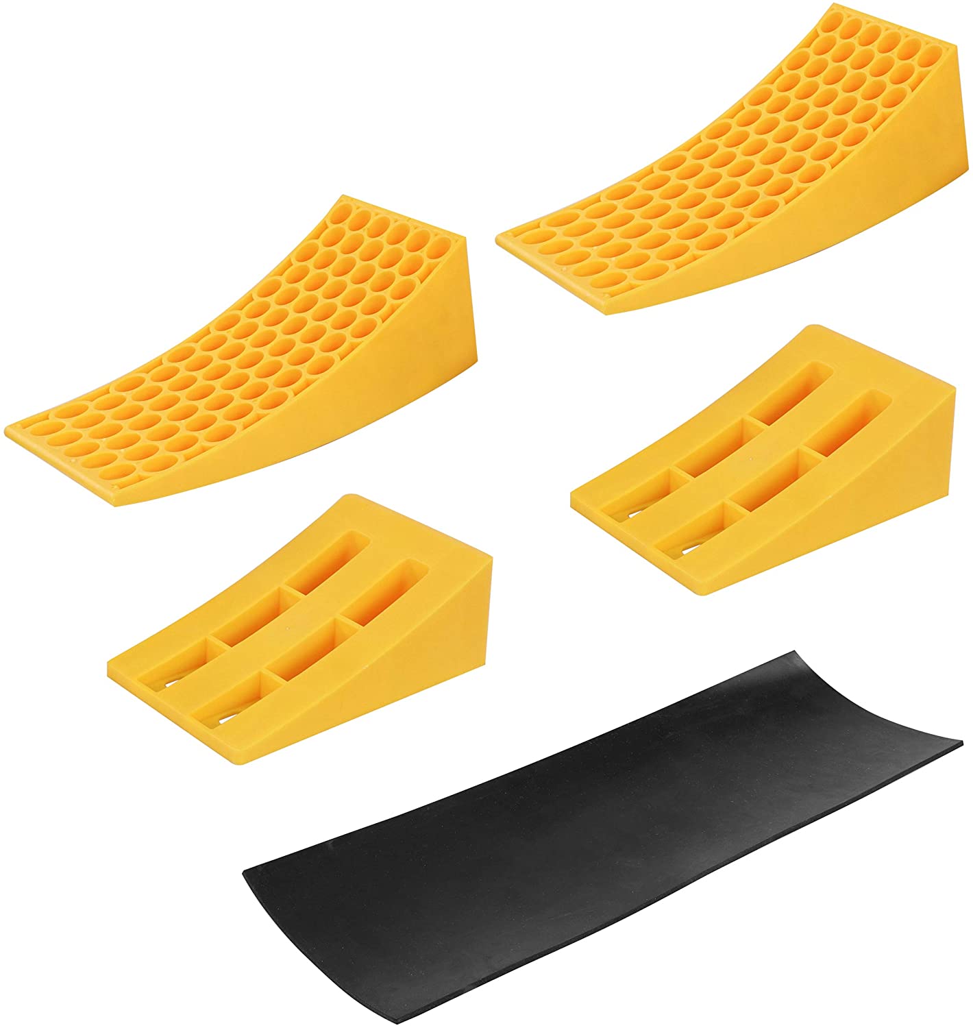 Dumble RV Leveling Blocks - 2 Camper Leveling Blocks and Chock Blocks Kit - 2 Anti-Slip Rubber Mats and 1 Storage Bag