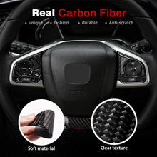 Thenice for 10th Gen Civic Real Carbon Fiber Steering Wheel Trims Inner Wheel Button Decoration Cover for Honda Civic 2020 2019 2018 2017 2016