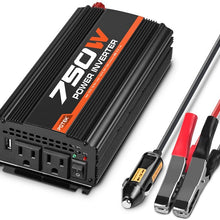 POTEK 500W Power Inverter/Car Inverter DC 12V to AC 110V Dual AC Charging Port and 2A USB Ports for Laptop, Smart Phone