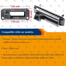 HD 1280x720p Rear Reversing Camera Integrated in Trunk Handle Rear View Backup Camera Waterproof Night Vision for Mercedes Benz C Class C180 C200 C260 MB W204 W205 S204 W212 2011-2013
