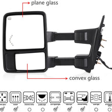 Perfit Zone TOWING MIRROR PAIR SET Replacement For 1999-2007 F250/F350/F450/F550 Super Duty, 01-05 Excursion Extendable Smoke Power Heated with Signal Light Side Mirrors