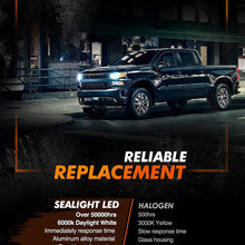 SEALIGHT H11 H8 H9 LED Headlight Bulbs, 60W 10000 Lumens 6000K White, Easy Installation, Low Beam H16 LED Fog Lights, Halogen Replacement CSP Chips, Pack of 2