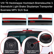 HD IP68 1280pixels Third Roof Top Mount Brake Lamp Reverse Rear View Backup Camera Angle and Distance Adjustable Night Vision for V W T6 Caravelle Bus Transporter MPV SUV (Camera+7" Monitor)