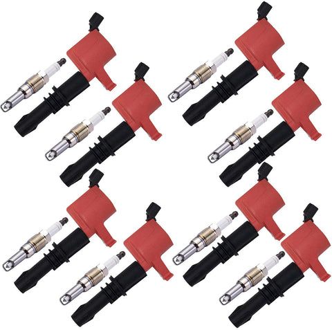 ENA Platinum Spark Plugs and Ignition Coils Set of 8 compatible with SP515 SP546 Spark Plugs compatible with Ford Lincoln Mercury V8 V10 4.6l 5.4l 6.8l 3L3E12A366CA 5C1584 C1541 FD-508 UF-537
