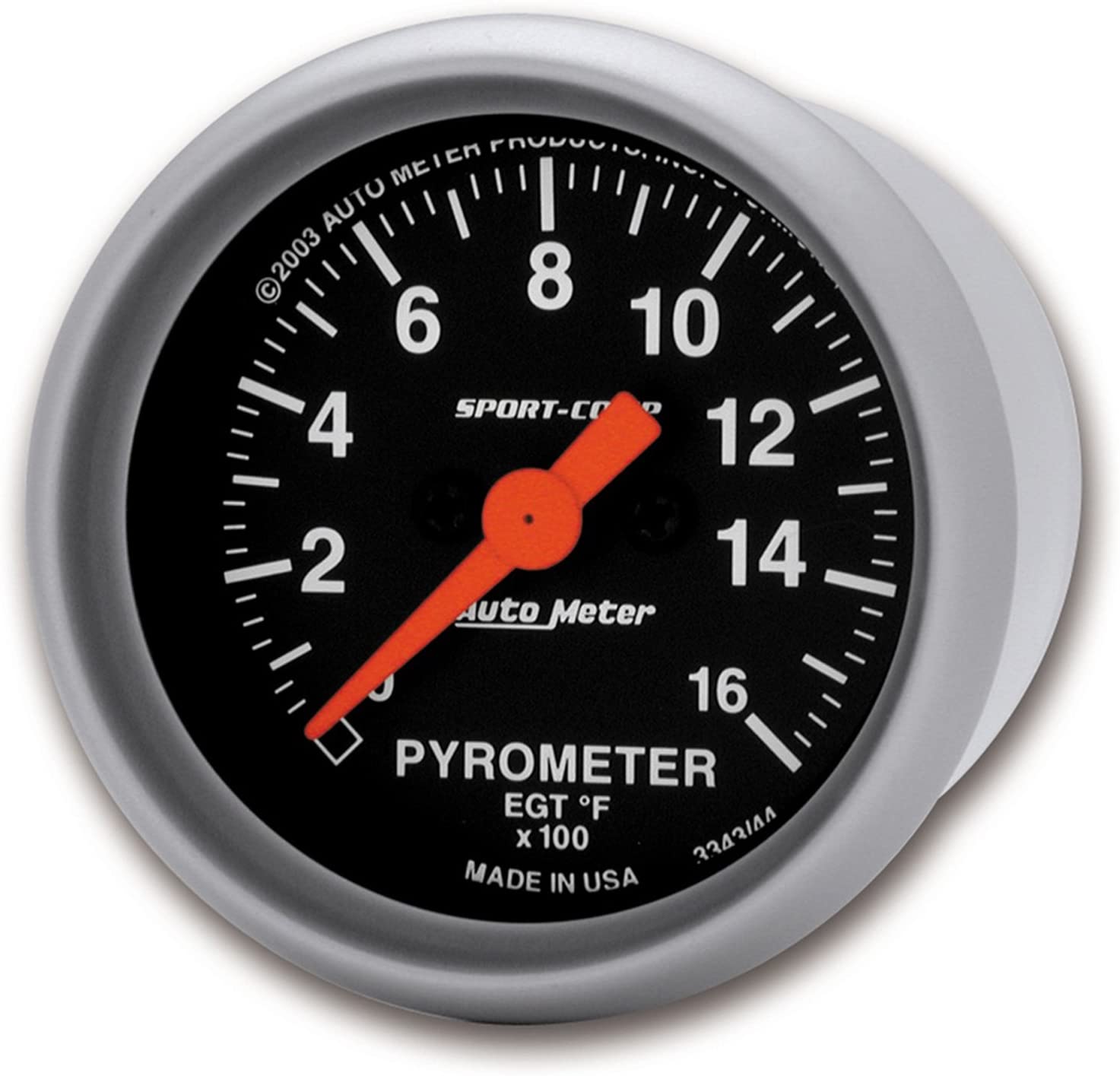 Auto Meter 3344 Sport-Comp Electric Pyrometer Gauge Kit, 2.3125 in.