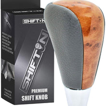 SHIFTIN Leather Wood Gear Shift Knob for Toyota Avalon Yaris 4Runner Land Cruiser Sienna Camry Solara Tacoma and Lexus ES300 ES330 GS300 GS400 GS430 (Tan Beige Leather)