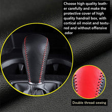 Great-luck Genuine Leather Automatic at Gear Shift Knob Cover Protector Trim,the car Interior Accessories(red),for CX-30(2020-2021) Mazda 3/Mazda 3 Hatchback(2019 2020 2021)