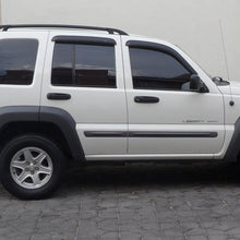 Window Visor Compatible With 2002-2007 Jeep Liberty | Slim Style Acrylic Smoke Tinted & Semi-transparent Sun Rain Shade Guard Wind Vent Air Deflector by IKON MOTORSPORTS | 2003 2004 2005 2006
