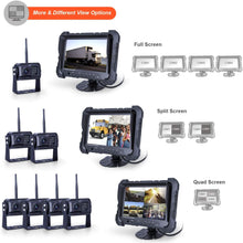 Yuwei Digital Wireless Backup Camera System,YW-77214 Dual HD 720P Camera Wireless Reverse System with Night Vision and Wide Viewing Angles, 7inch Wireless Monitor Split Screen for Trailer, RVs, Ca