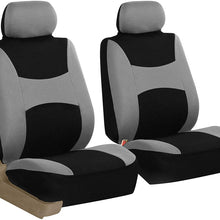 FH Group FB030102 Light & Breezy Gray/Black Cloth Seat Cover Set Airbag & Split Ready- Fit Most Car, Truck, SUV, or Van