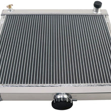 CoolingSky 3 Row All Aluminium Radiator + 14" Fan W/Shroud Combo & Thermostat Relay Kit for 1984-1995 Toyota Pickup 4Runner 2.4L MT