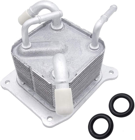 JRL 21606-3JX2C 4-Port Engine Oil Cooler fit for 2012-2017 Versa 1.6L & 2014-2017 Note 1.6L CVT Transmission Trans-axle Heat Exchanger Solves Overheating CVT Problem